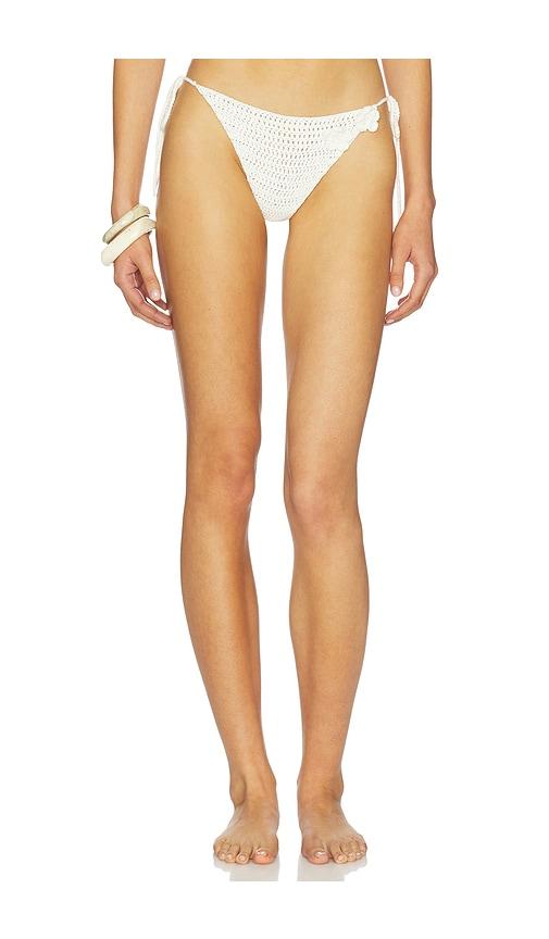 MORE TO COME Lakeisha Crochet Bikini Bottom in Ivory by MORE TO COME