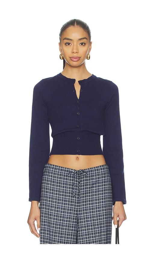 MORE TO COME Lindsey Cardigan in Navy by MORE TO COME