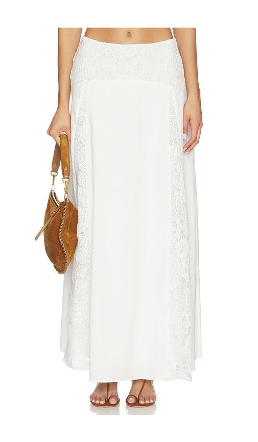 MORE TO COME Loriela Maxi Skirt in White by MORE TO COME
