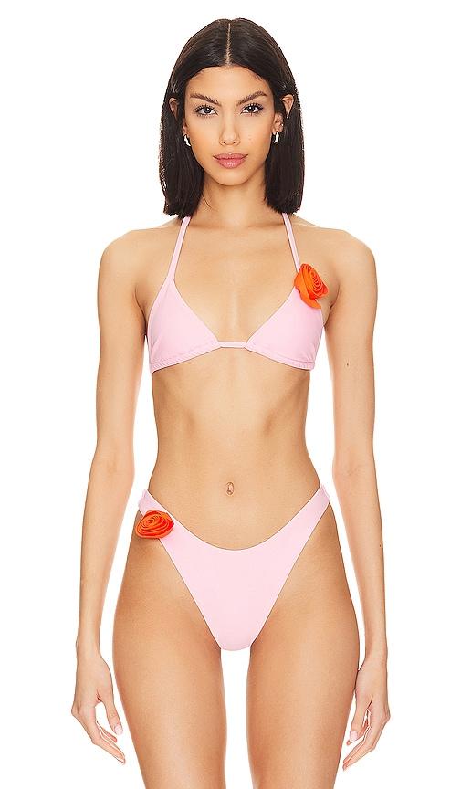 MORE TO COME Lucia Bikini Top in Pink by MORE TO COME
