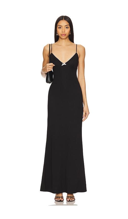 MORE TO COME Lya Maxi Dress in Black by MORE TO COME