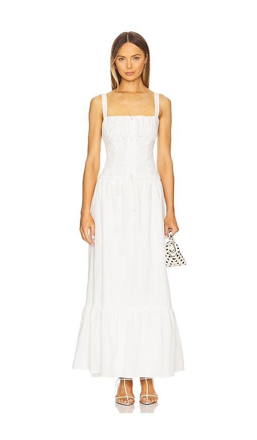 MORE TO COME Lyanna Maxi Skirt Set in White by MORE TO COME