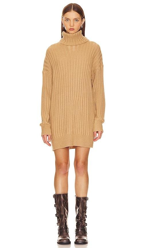 MORE TO COME Mari Sweater Dress in Beige by MORE TO COME