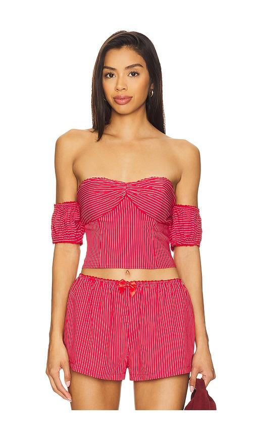 MORE TO COME Mazzie Off Shoulder Top in Red by MORE TO COME