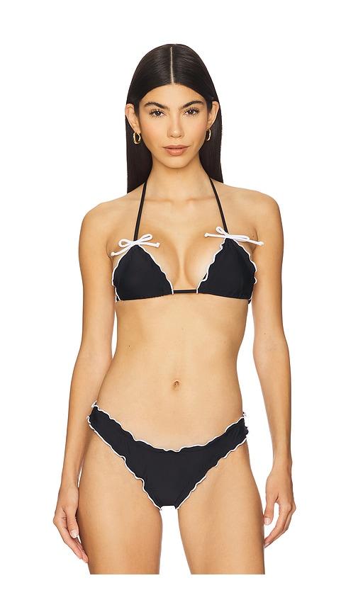 MORE TO COME Merina Bikini Top in Black by MORE TO COME
