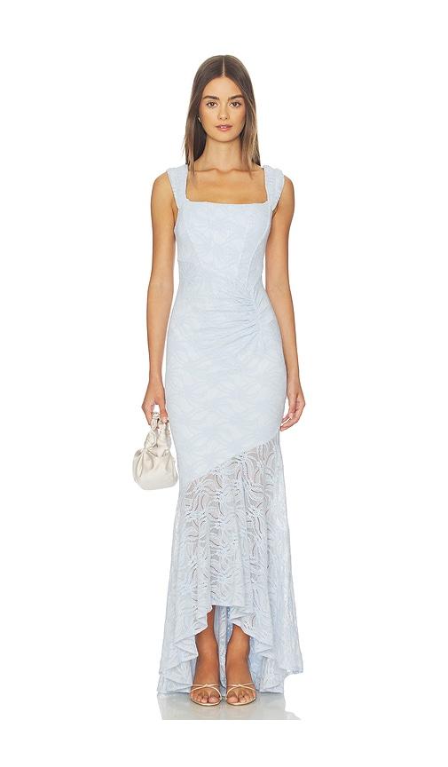 MORE TO COME Micah Corset Dress in Baby Blue by MORE TO COME