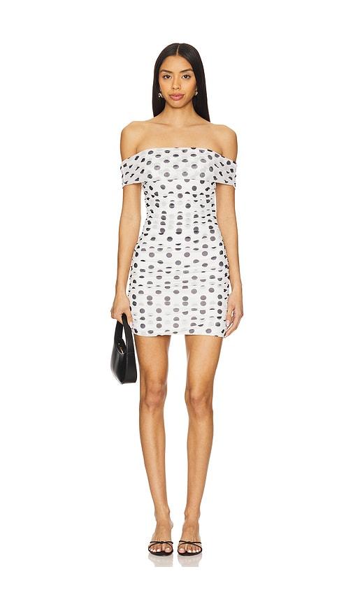 MORE TO COME Milana Mini Dress in White by MORE TO COME
