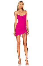 MORE TO COME Mileva Ruched Mini Dress in Fuchsia by MORE TO COME