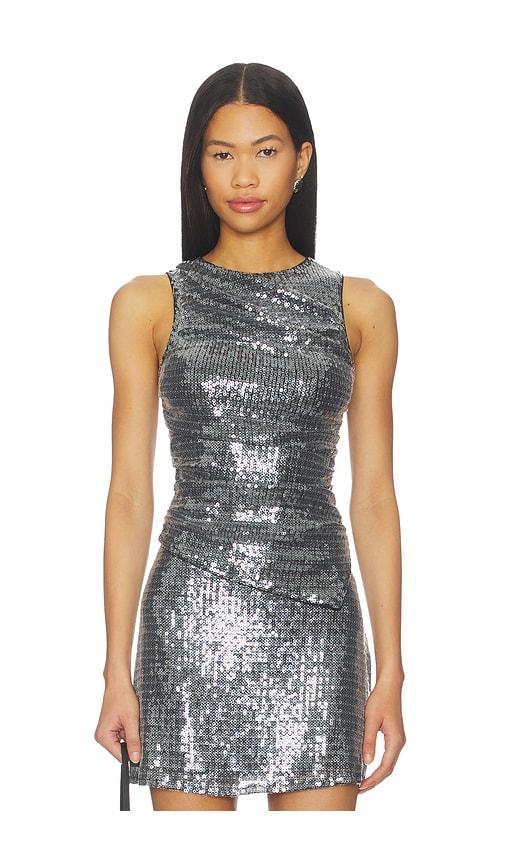 MORE TO COME Morella Ruched Top in Black by MORE TO COME
