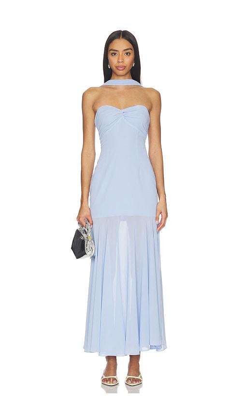 MORE TO COME Nicola Maxi Dress in Baby Blue by MORE TO COME