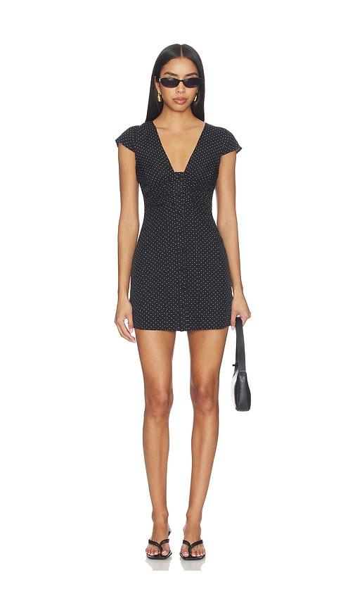 MORE TO COME Noa Mini Dress in Black,White by MORE TO COME