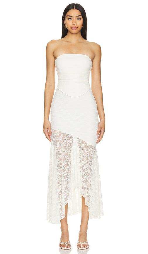 MORE TO COME Nylah Maxi Set in Cream by MORE TO COME