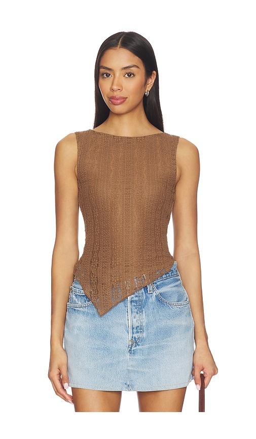 MORE TO COME Palima Top in Brown by MORE TO COME