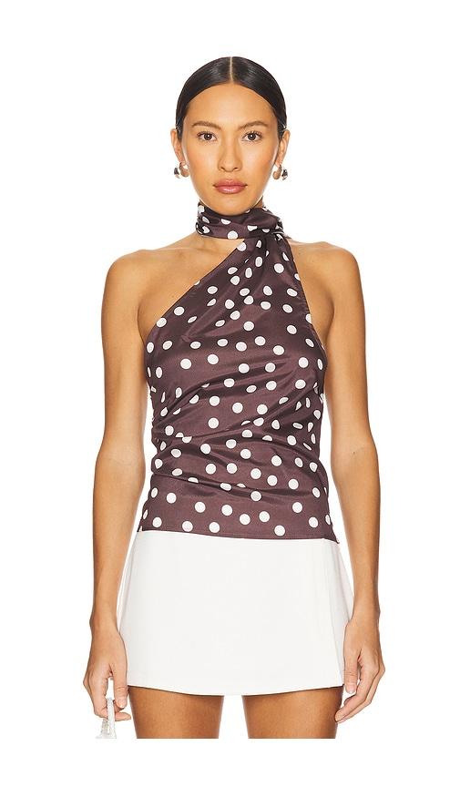MORE TO COME Rialta Top in Brown by MORE TO COME