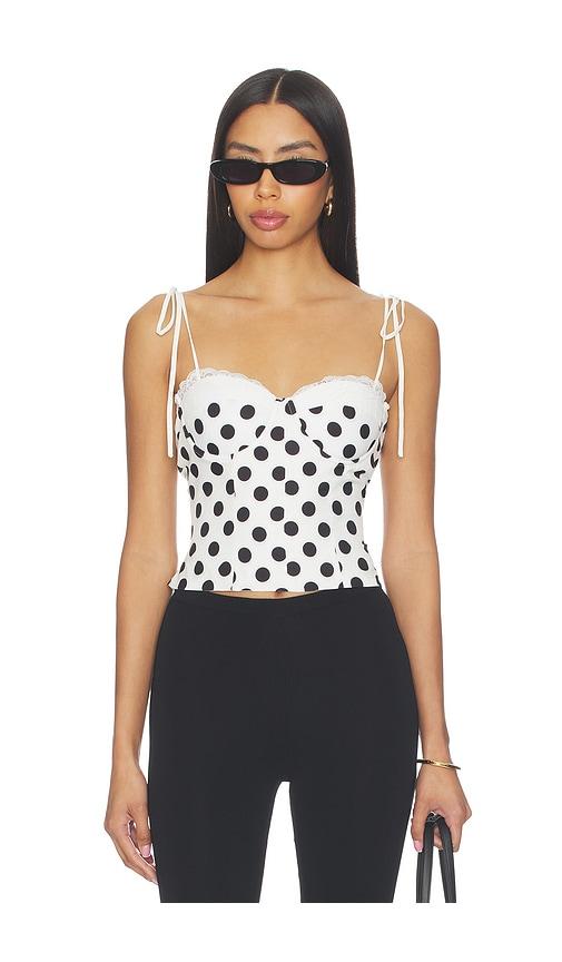 MORE TO COME Roslyn Top in White,Black by MORE TO COME