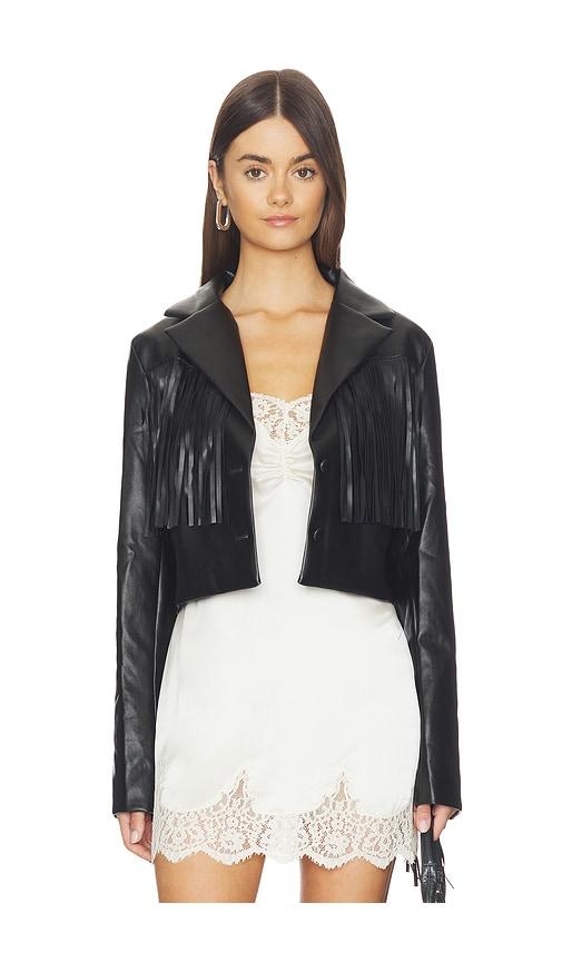 MORE TO COME Viola Faux Leather Jacket in Black by MORE TO COME