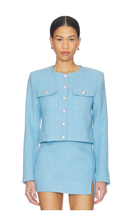 MORE TO COME Willow Crop Jacket in Baby Blue by MORE TO COME