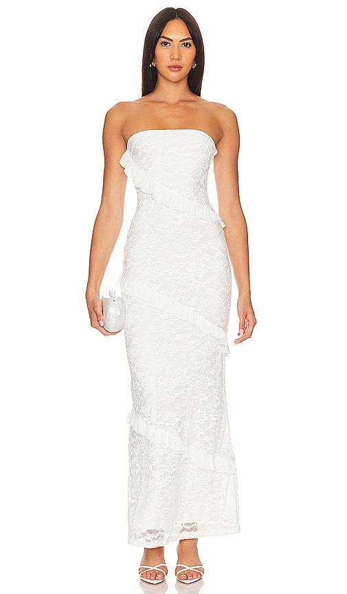 MORE TO COME Xandra Maxi Dress in Ivory by MORE TO COME
