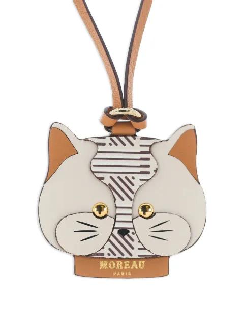 cat-shape leather bag charm by MOREAU