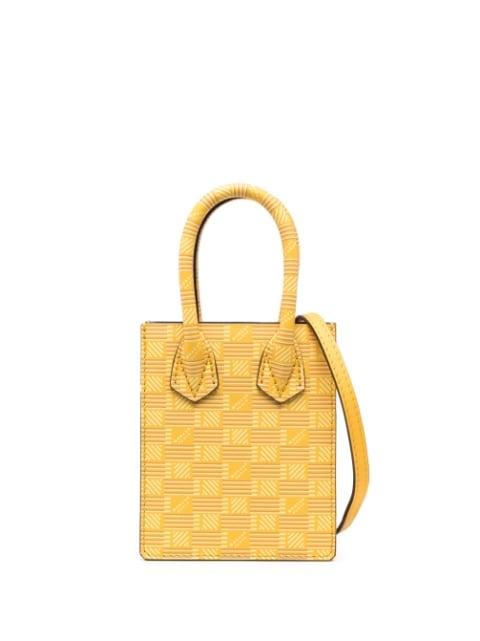 logo-print leather shoulder bag by MOREAU