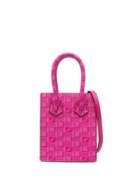 logo-print leather shoulder bag by MOREAU