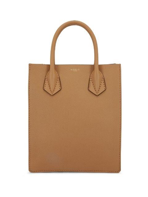 logo-print leather tote bag by MOREAU