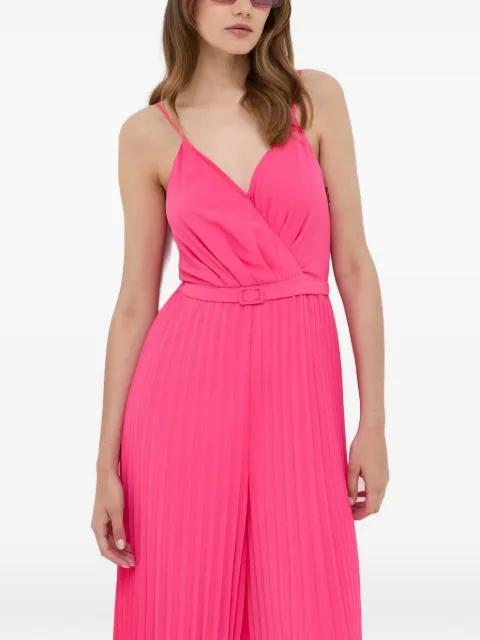 belted pleated jumpsuit by MORGAN