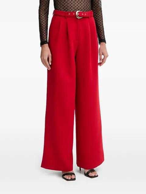 belted pleated trousers by MORGAN