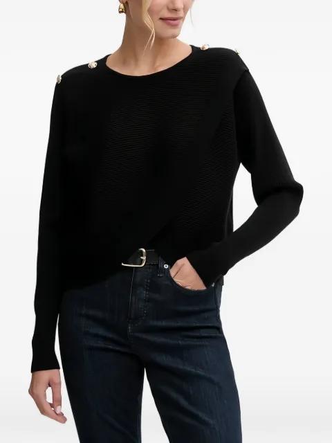 button-details ribbed sweater by MORGAN