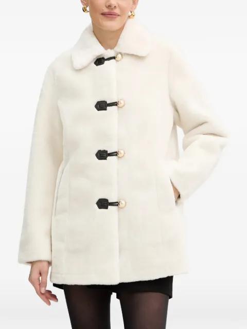 button-fastening faux-fur coat by MORGAN