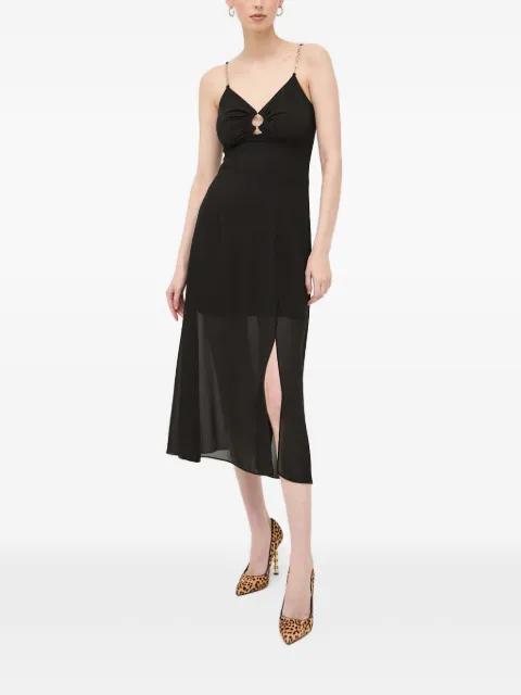 chain-strap split midi dress by MORGAN