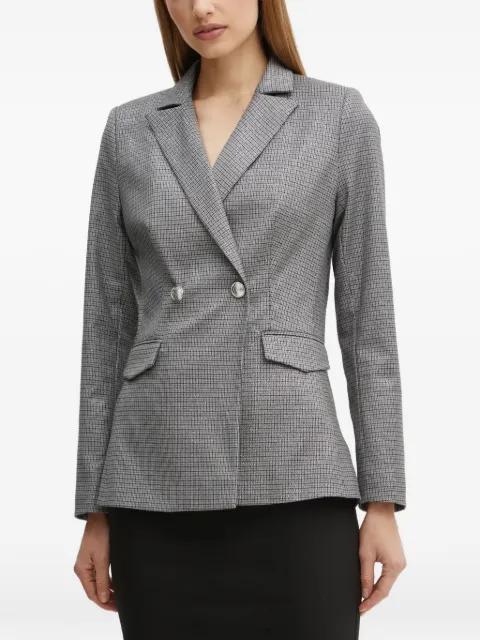 double-breasted check blazer by MORGAN