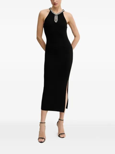embellished ribbed maxi dress by MORGAN