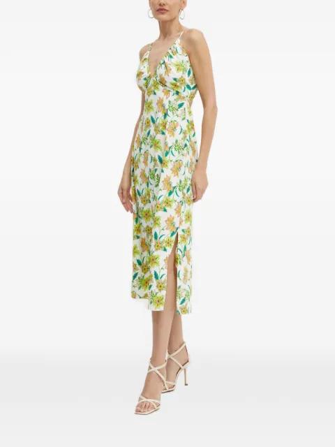 floral V-neck midi dress by MORGAN