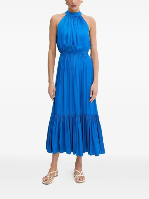 halter-neck ruffled midi dress by MORGAN