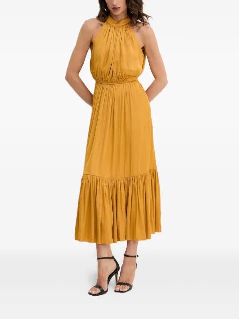 halterneck tiered midi dress by MORGAN
