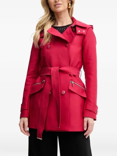 hoodied belted coat by MORGAN