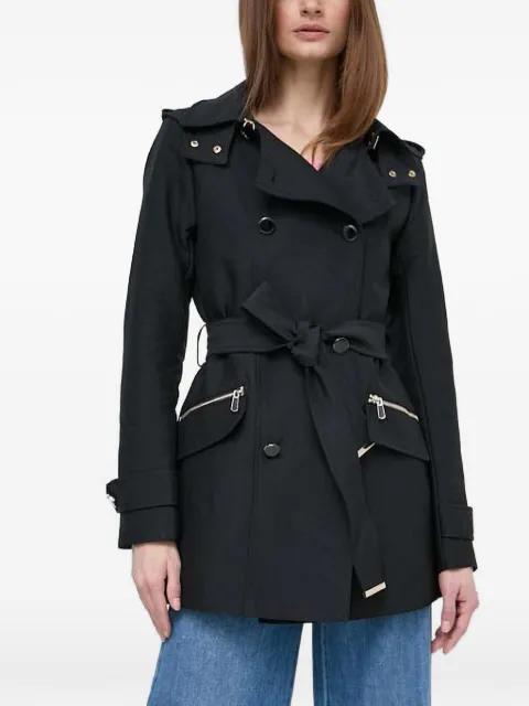 hoodied belted coat by MORGAN