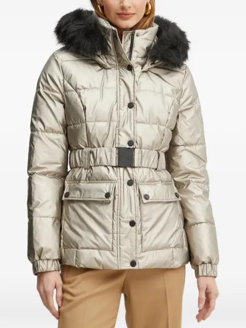 hoodied belted jacket by MORGAN