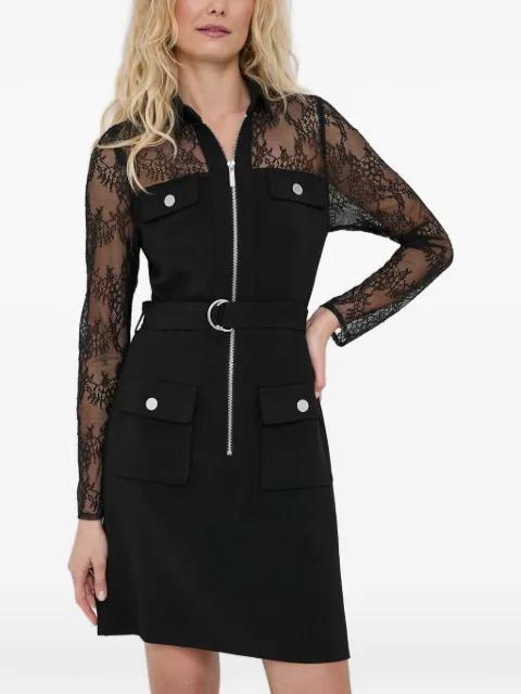 lace long-sleeve mini dress by MORGAN