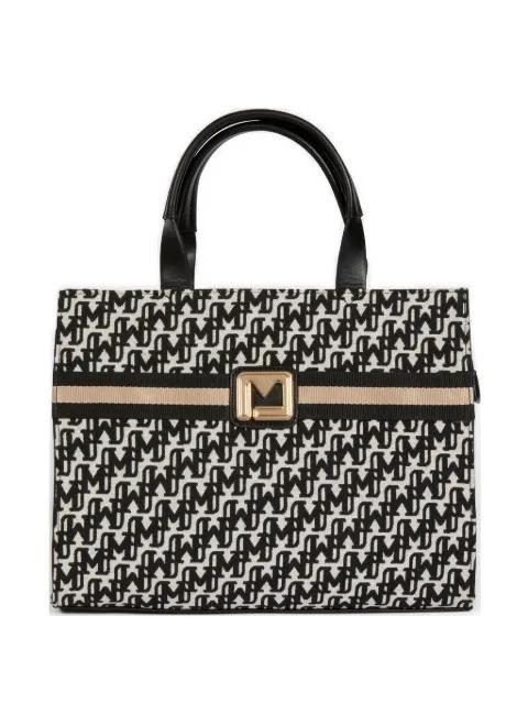 logo-plaque top-handle tote bag by MORGAN