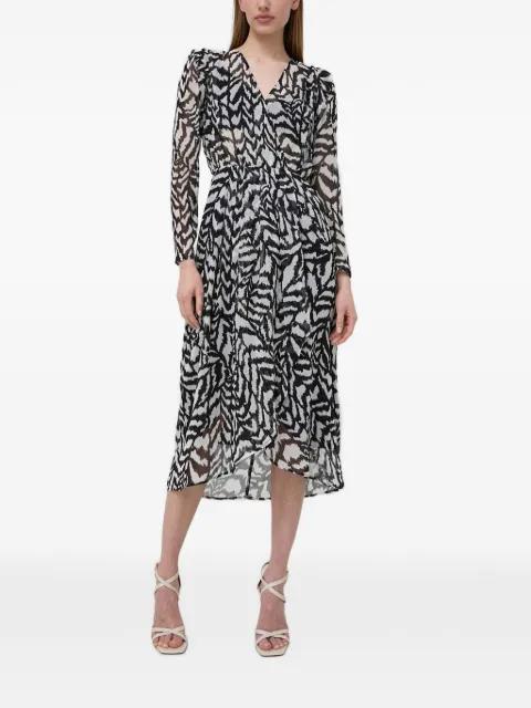 long-sleeve printed midi dress by MORGAN