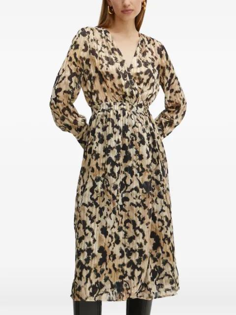 pleated V-neck midi dress by MORGAN
