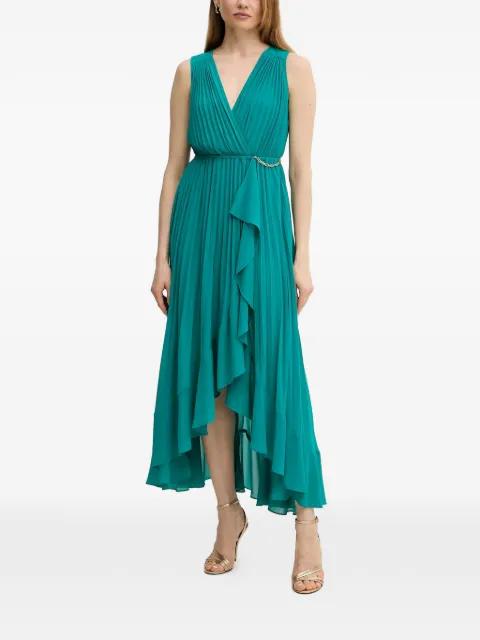 pleated V-neck midi dress by MORGAN