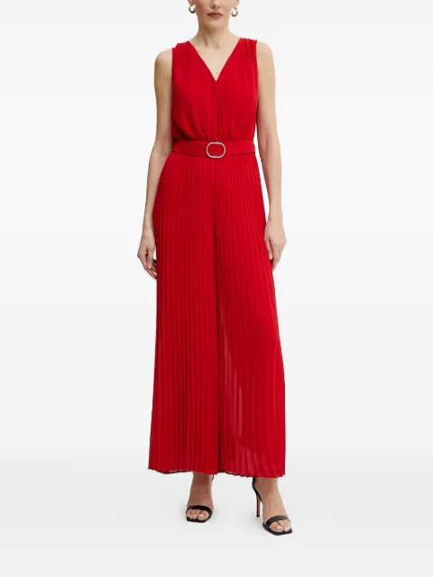 pleated belted jumpsuit by MORGAN