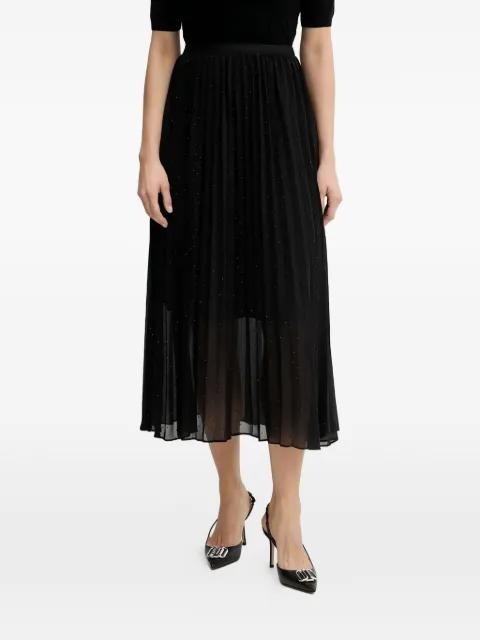 pleated embellished midi skirt by MORGAN