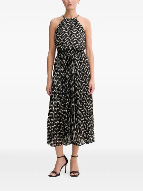 printed pleated midi dress by MORGAN
