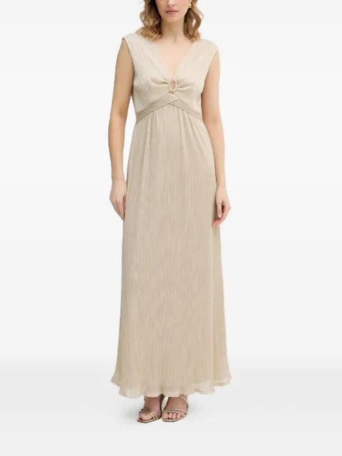 ring detail V-neck maxi dress by MORGAN