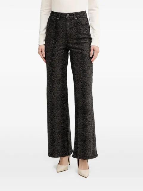 snake-print five-pockets jeans by MORGAN