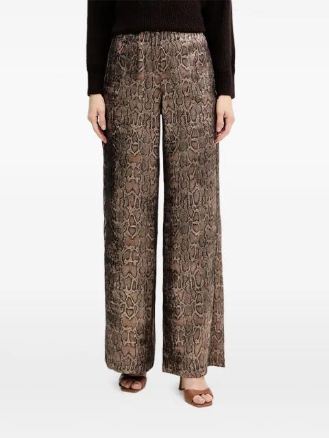 snake-print palazzo pants by MORGAN